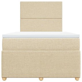 Cama boxspring com colchão 120x190 cm tecido cor creme