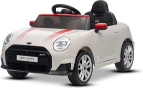Carro elétrico para crianças 12V Mini Cooper MP3 Player com Controlo remoto, bateria de Lítio Licença Original Branco