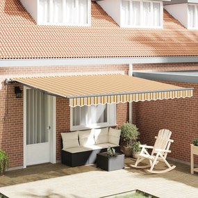 vidaXL Toldo Retrátil Automático Listrado Multicolorido 400x300 cm