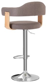 Bancos de bar 2 pcs tecido e madeira curvada cinza-acastanhado