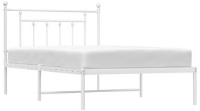 Estrutura de cama com cabeceira 100x200 cm metal branco