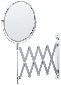 Espelho de parede redondo extensível para maquilhagem prateado ø 19 cm YVELINES Beliani