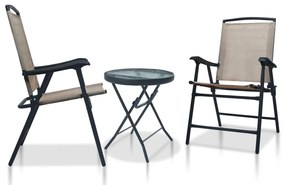3 pcs conjunto de bistrô aço cinzento-acastanhado