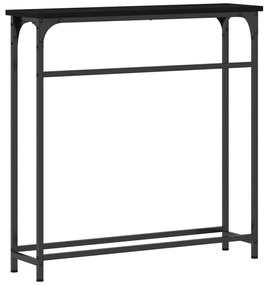 Mesa Console Preto Carvalhos 75x19,5x75 cm Madeira Prensada