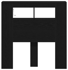 Cabeceira de Armazenamento vidaXL com Luzes LED Carvalho Preto 100x18,