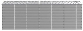Abrigo de jardim 191x555x198 cm aço galvanizado cinzento-claro