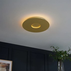 Plafon moderno dourado 40cm incl. LED regulável em 3 níveis - Morning Moderno