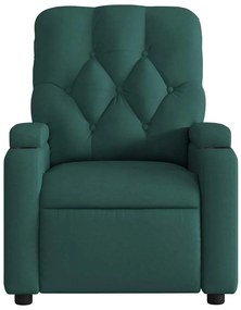 Poltrona de massagens reclinável tecido verde-escuro