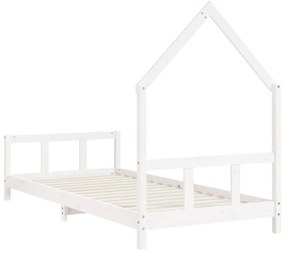 Estrutura de cama infantil 90x200 cm pinho maciço branco