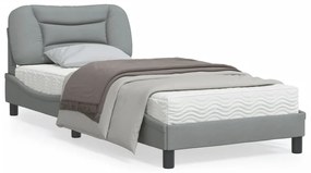vidaXL Estrutura de cama com LED sem colchão 90x190 cm tecido