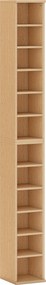 HOMCOM Conjunto de 2 Móveis Porta-CD com Prateleiras Ajustáveis, Estante para 204 CD Salva-espço, Móvel Porta-CD com 12 Compartimentos, para Sala de Estar, Quarto, Escritório, 21x22.5x88.5cm, Cor Madeira | Aosom Portugal