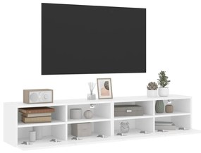 Móveis parede p/ TV 2pcs 80x30x30cm derivados de madeira branco