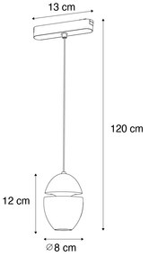 Candeeiro Pendente Moderno Preto para Sistema de Trilho Monofásico com LED Incluído - Magnetic Eggy Moderno