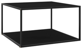 Mesa de centro 90x90x50 cm preto com vidro preto