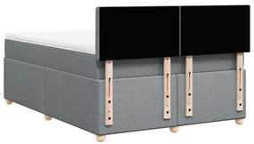 Cama com molas/colchão 140x190 cm tecido cinzento-claro