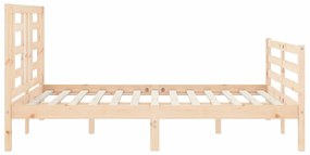 Estrutura de cama com cabeceira 140x190 cm madeira maciça