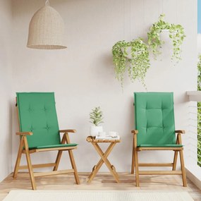 vidaXL Cadeiras de jardim reclináveis c/ almofadões 2 pcs teca maciça