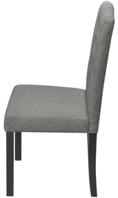 Cadeiras de jantar 4 pcs tecido cinzento