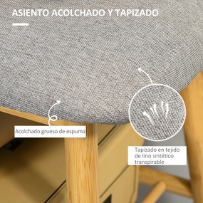 HOMCOM Banco Sapateiro Moderno Móvel de Entrada de Bambú com Assento Acolchoado e Prateleira para Sapatos Entrada Corredor 90x34x44cm Cor Natural e Cinza