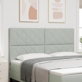 Cabeceira Design Blocos de Diamante Cinza Claro 180 cm Veludo