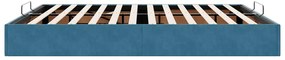 Estrutura de cama otomana sem colchão 200x200 cm azul escuro