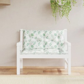 vidaXL Almofadões banco jardim 2 pcs 100x50x7 cm tecido padrão folhas