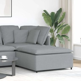 vidaXL Módulo de pufe modular para sofá cinza claro 100x100x48 cm