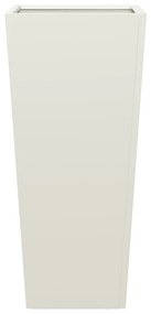 Vaso/floreira de jardim 35x35x75 cm aço branco