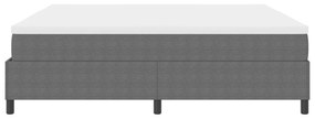 Cama Box Spring com Colchão Cinza 200x200 cm Tecido de Veludo