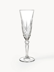 Copos de champanhe de cristal com relevo Melodia, conjunto de 6