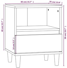 Mesas de cabeceira 2 pcs 40x35x50 cm cinzento cimento