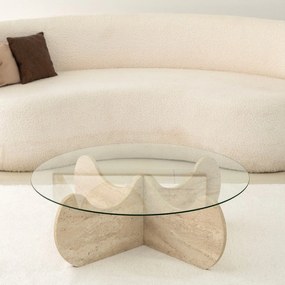 Mesa de Centro Himalayas – Travertino – Diâmetro 90 cm Altura 30 cm