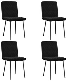 Cadeiras de jantar 4 pcs veludo preto