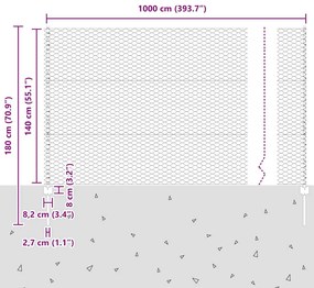 Postes de Cerca vidaXL 5 pcs U-Channel Verde 140 cm Aço
