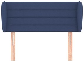 Cabeceira de cama c/ abas tecido 103x23x78/88 cm azul