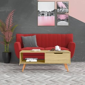 vidaXL Mesa de centro 100x49,5x43 cm derivados madeira carvalho sonoma