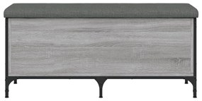 Banco arrumação 102x42x45 cm derivados madeira cinzento sonoma