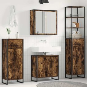 vidaXL Conjunto de Móveis para Banheiro com gaveta Carvalho Defumado