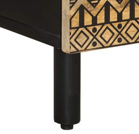 Mesa cabeceira 50x33x60cm madeira mangueira áspera maciça preto