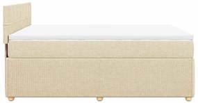Cama com molas/colchão 140x190 cm tecido cor creme
