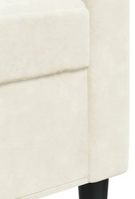 Sofá de 2 lugares veludo 140 cm cor creme