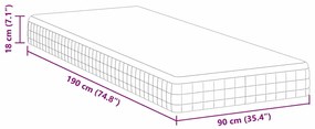 Colchões Branco, Cinza 90 x 190 cm Tecido Tricotado