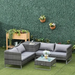 Conjunto de Jardim Emma - 2 Sofás, 1 Mesa e 1 Baú - Design Natura