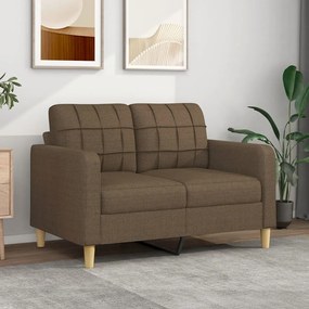 vidaXL Sofá de 2 lugares tecido 120 cm castanho