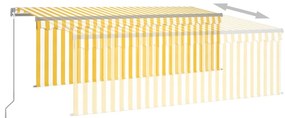 Toldo retrátil manual com estore 4x3 m amarelo e branco