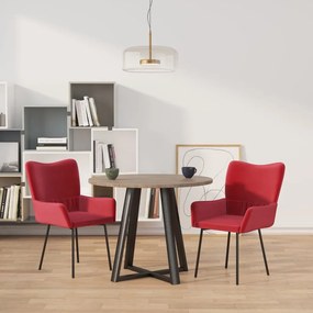 vidaXL Cadeiras de jantar 2 pcs veludo vermelho tinto