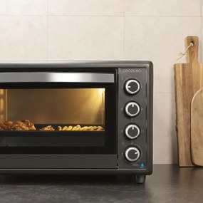 Mini-Forno com capacidade de 60 litros Bake&amp;Toast 6090 Black Gyro, 12 funções combináveis, alta potência de 2200 W e espeto rotativo Preto