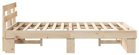 Estrutura da Cama com cabeceira Castanho 140 x 190 cm