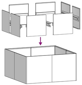 Vaso/floreira 80x80x40 cm aço laminado a frio antracite
