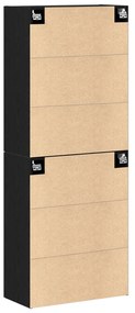 Armários 2 pcs Carvalho preto 69,5x34x180 cm em Madeira engenheirada